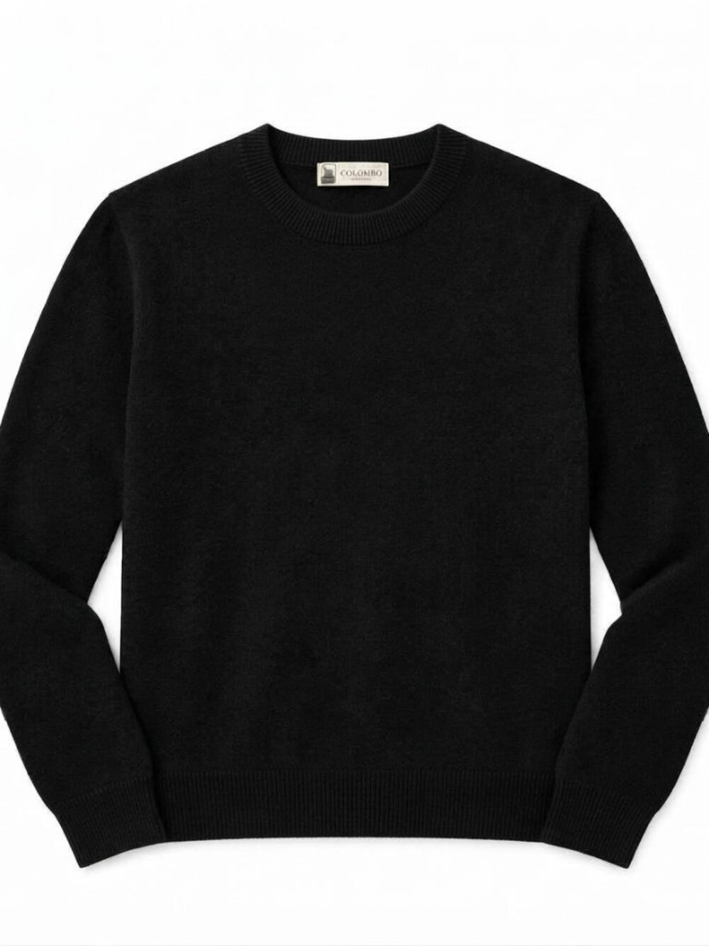 Men's Crew-Neck 100% Cashmere Sweater - Black